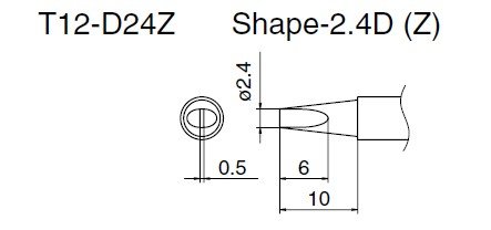 T12-D24Z Soldering Tip, long life type – Soldering Iron Tips Manufacturer