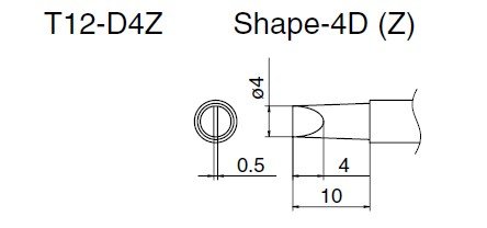 T12-D4Z Soldering Tip, long life type – Soldering Iron Tips Manufacturer